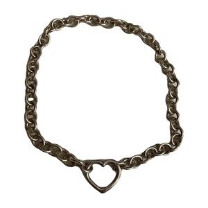 Tiffany & Co. Heart Clasp Sterling Silver Open Heart Necklace